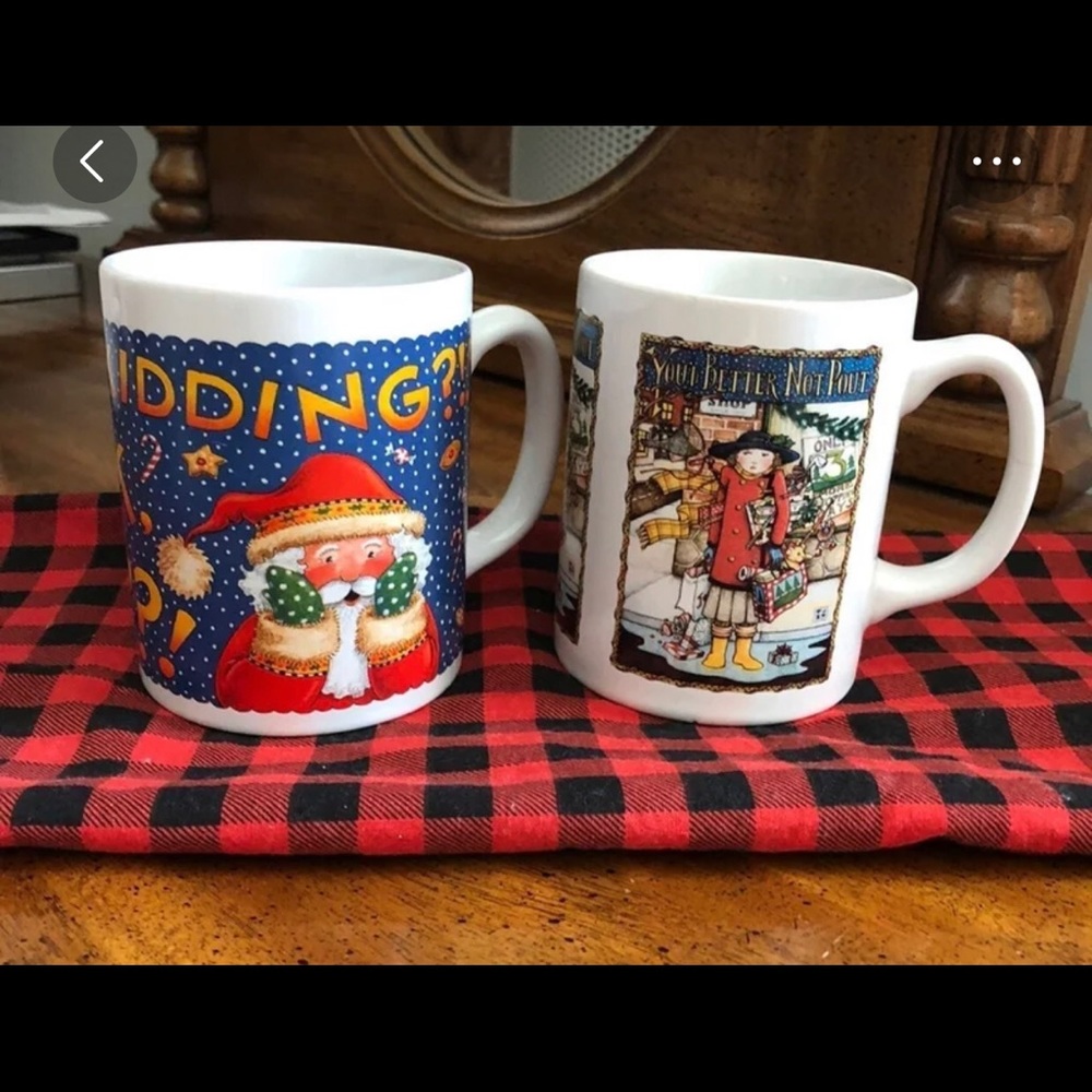 Vintage Mary Engelbreit Christmas Mugs